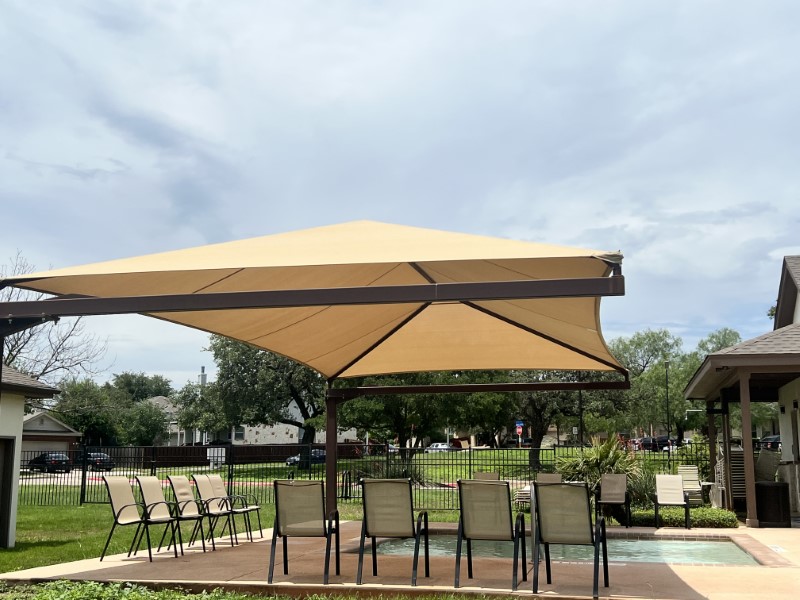 Canopy Shade Pool and Parking Lot Shades Soft-Wash Cleaning